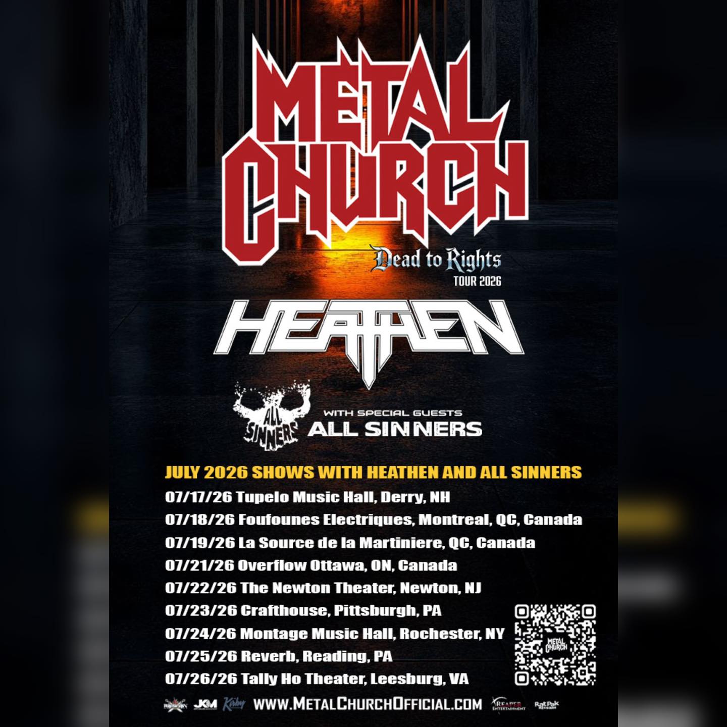 Heathen Dead to Rights Tour Poster 2026